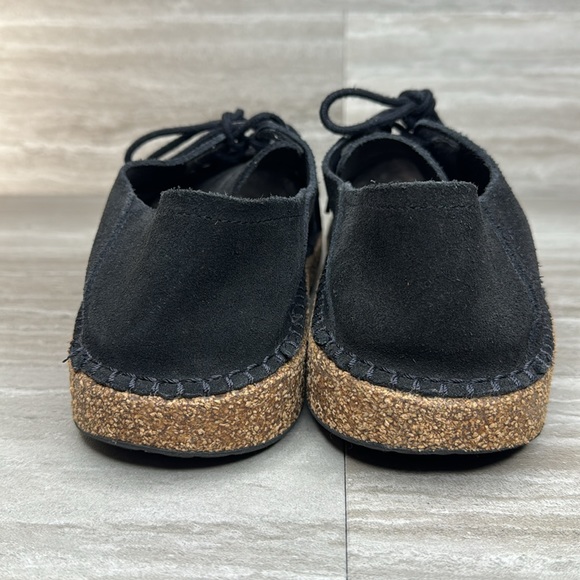 Birkenstock Gary Black Suede Classic Cork Sole Lace Up Womens 7 EUC - Picture 10 of 15
